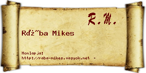 Rába Mikes névjegykártya